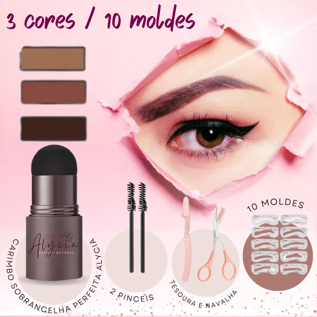 [PAGUE 1 LEVE 2] Kit Completo Sobrancelha Perfeita Alycia 24horas de duração - (Acompanha tesoura e navalha) - Alyciabeauty