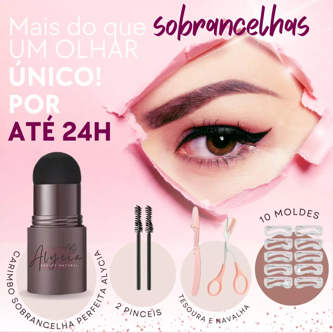 [PAGUE 1 LEVE 2] Kit Completo Sobrancelha Perfeita Alycia 24horas de duração - (Acompanha tesoura e navalha) - Alyciabeauty