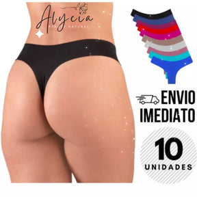 Kit Com 10 Calcinhas ALYCIA Confort Sem Costura Corte Laser - Antibacteriana ♥ - Alyciabeauty