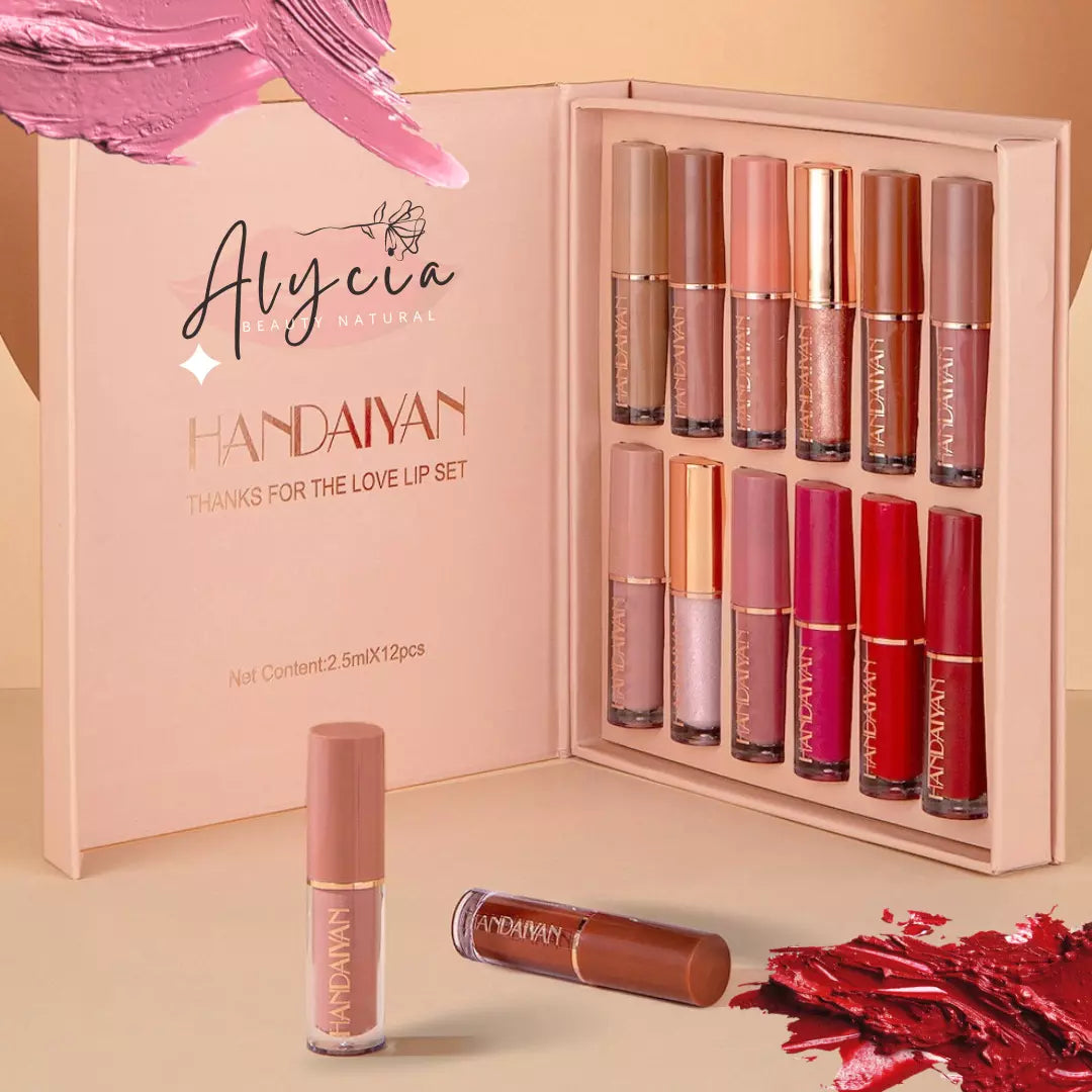 Kit Deslumbre Essencial de 12 Tons de Batons ALYCIA handaiyan - Alyciabeauty