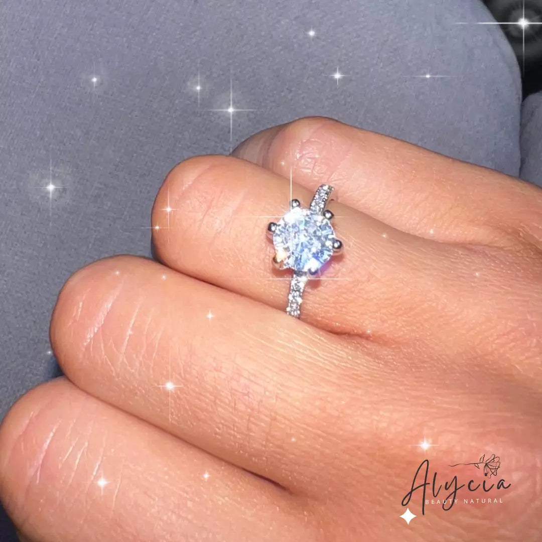 Anel de zircão de cristal ALYCIA - camada dupla - Alyciabeauty