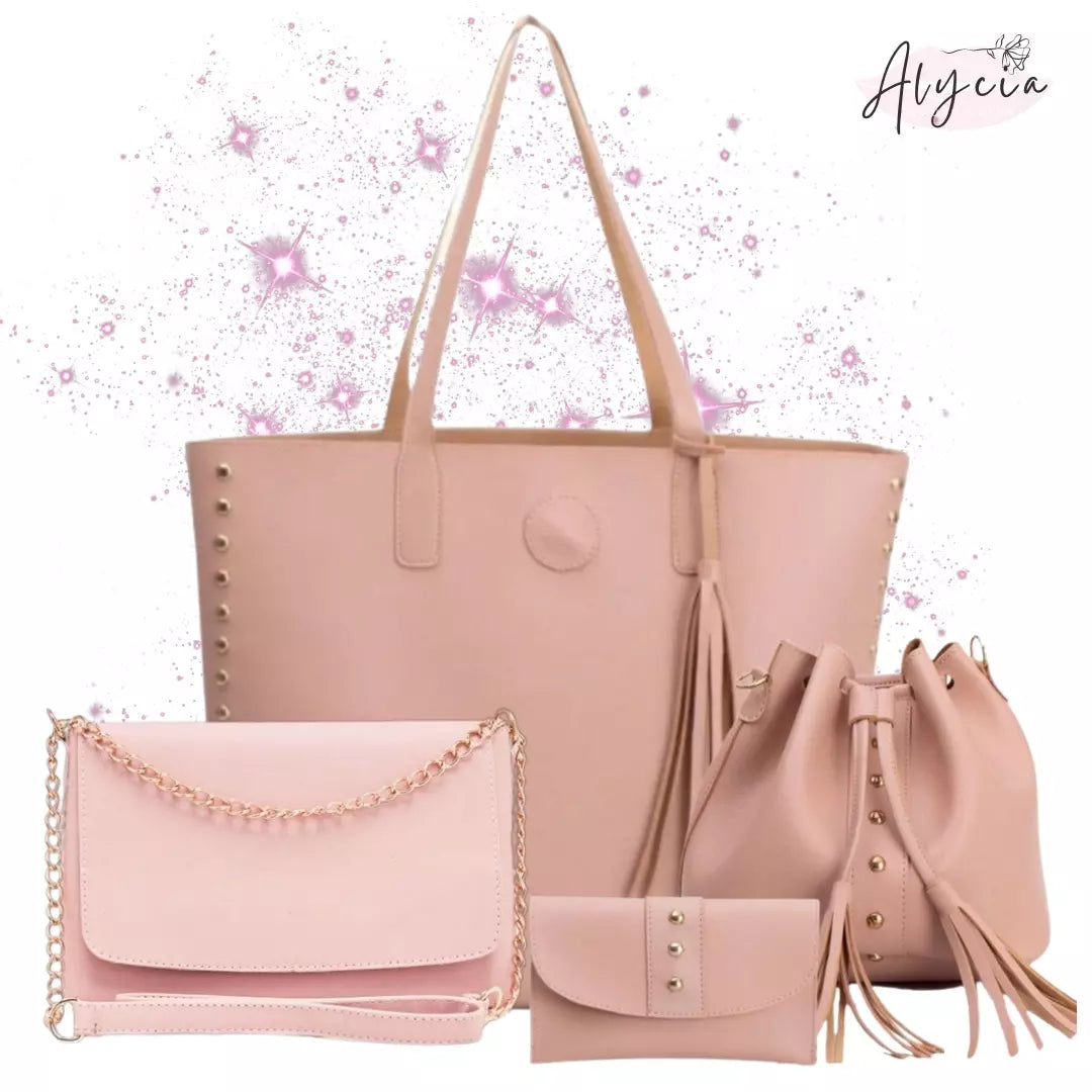 (PROMOÇÃO DE LANÇAMENTO) Kit Bolsa 4 peças ALYCIA - NOVA COLEÇÃO ♥ - Alyciabeauty