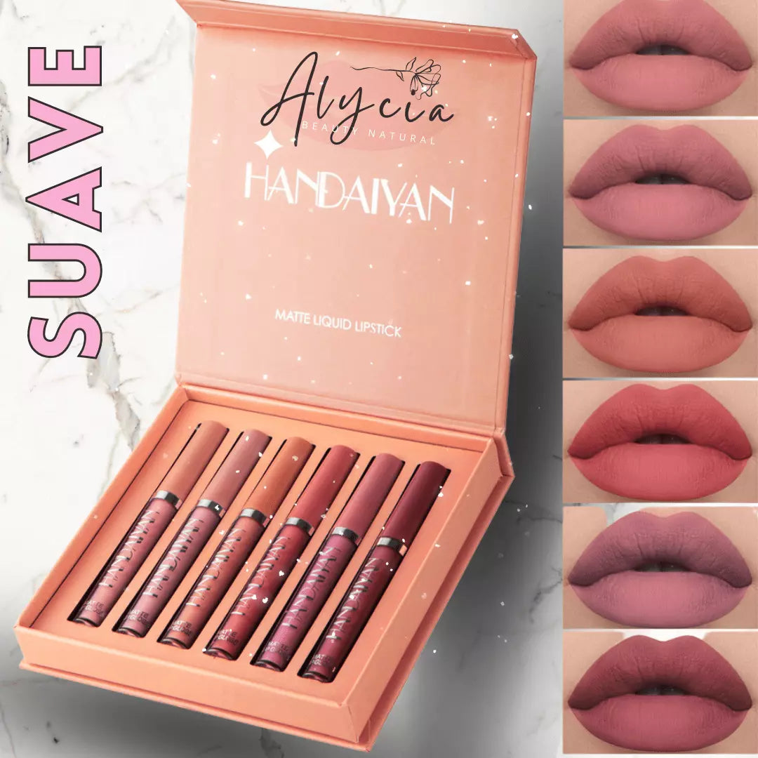 Kit Deslumbre Essencial de 6 Tons de Batons ALYCIA handaiyan - Alyciabeauty
