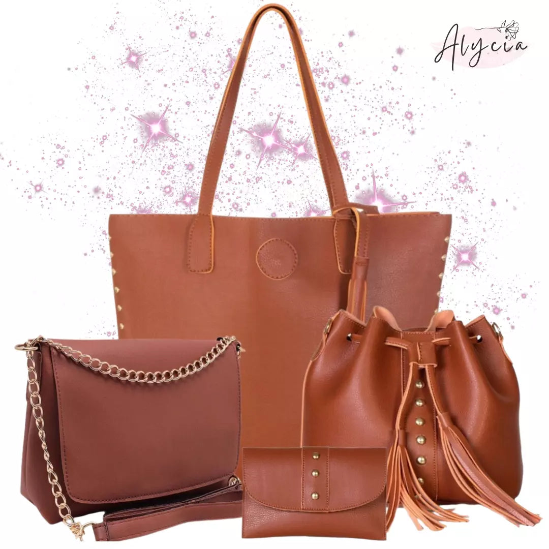 (PROMOÇÃO DE LANÇAMENTO) Kit Bolsa 4 peças ALYCIA - NOVA COLEÇÃO ♥ - Alyciabeauty