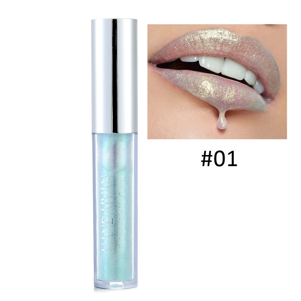 Handaiyan 6 Colors Lip Gloss Longlasting Glitter Red Nude Lipstick Liquid Waterproof Moisturize Luminous Lipgloss Makeup - Alyciabeauty