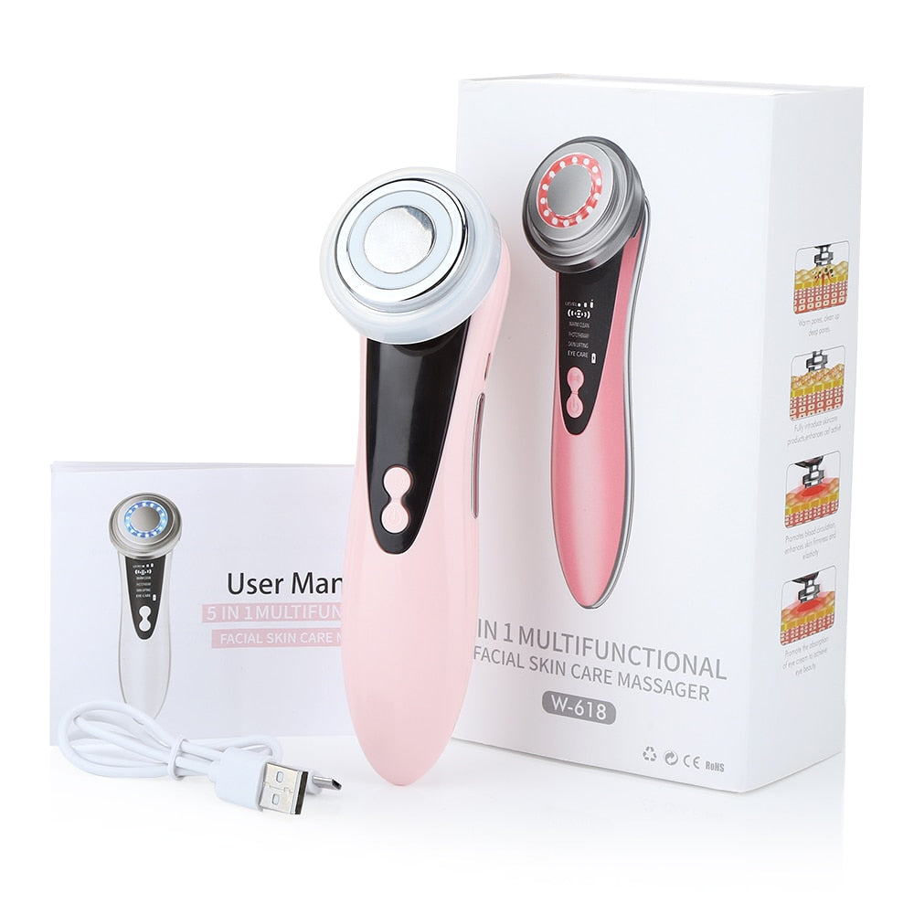7 in 1 Face Lift Devices EMS RF Microcurrent Skin Rejuvenation Facial Massager Light Therapy Anti Aging Wrinkle Beauty Apparatus - Alyciabeauty