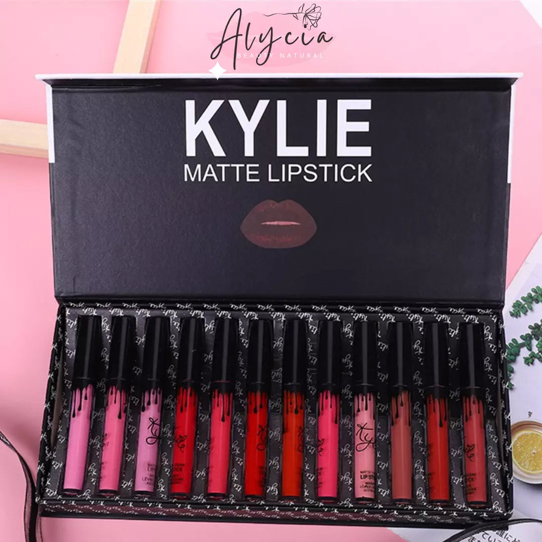 Deslumbre Essencial  12 Tons de Batons ALYCIAl kylie - Alyciabeauty